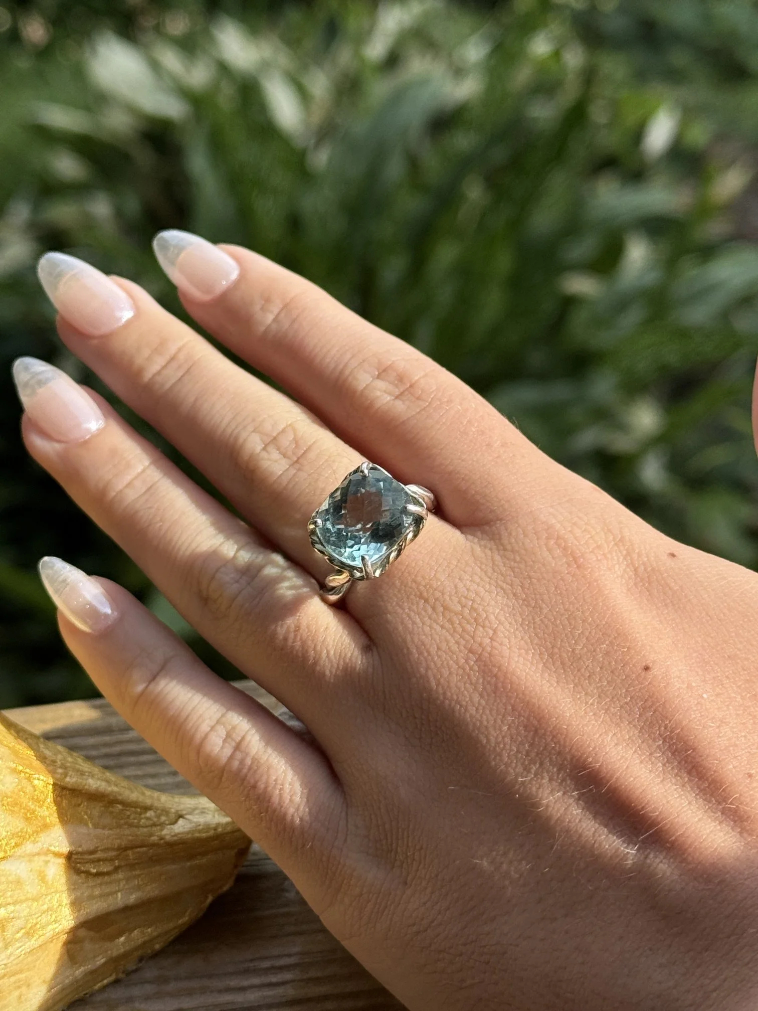 Cushion-Cut Aquamarine Elegance Ring