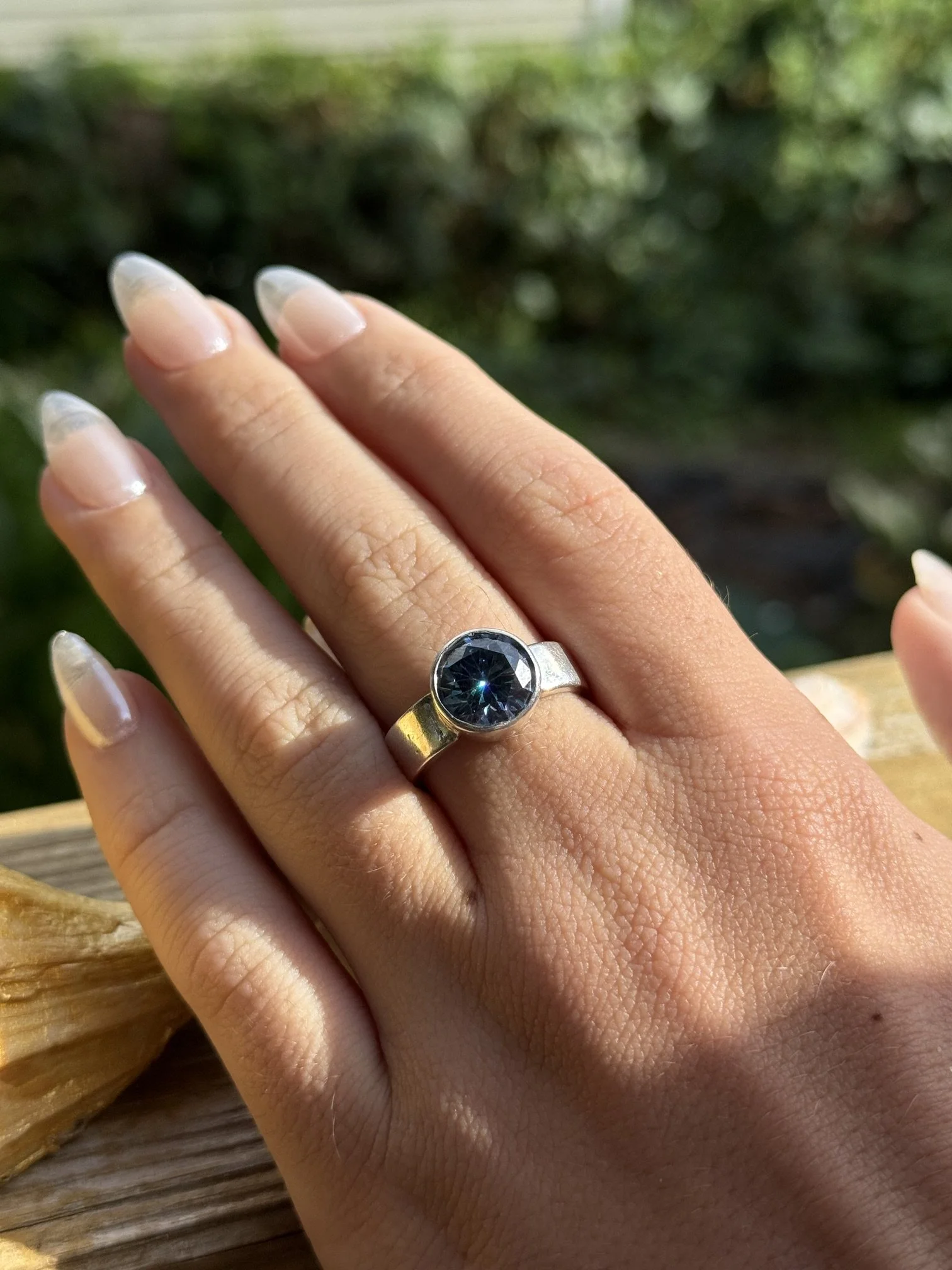 3-Carat Blue Lab Diamond Solitaire Ring