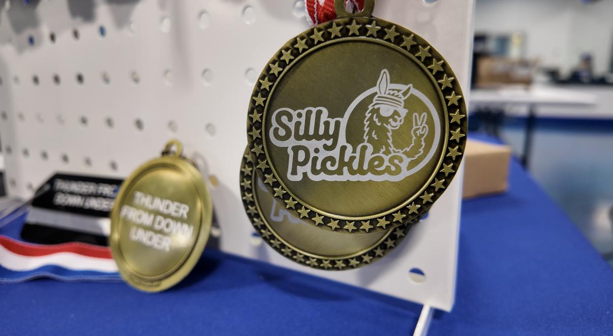 Engraved Silly Pickles Medal