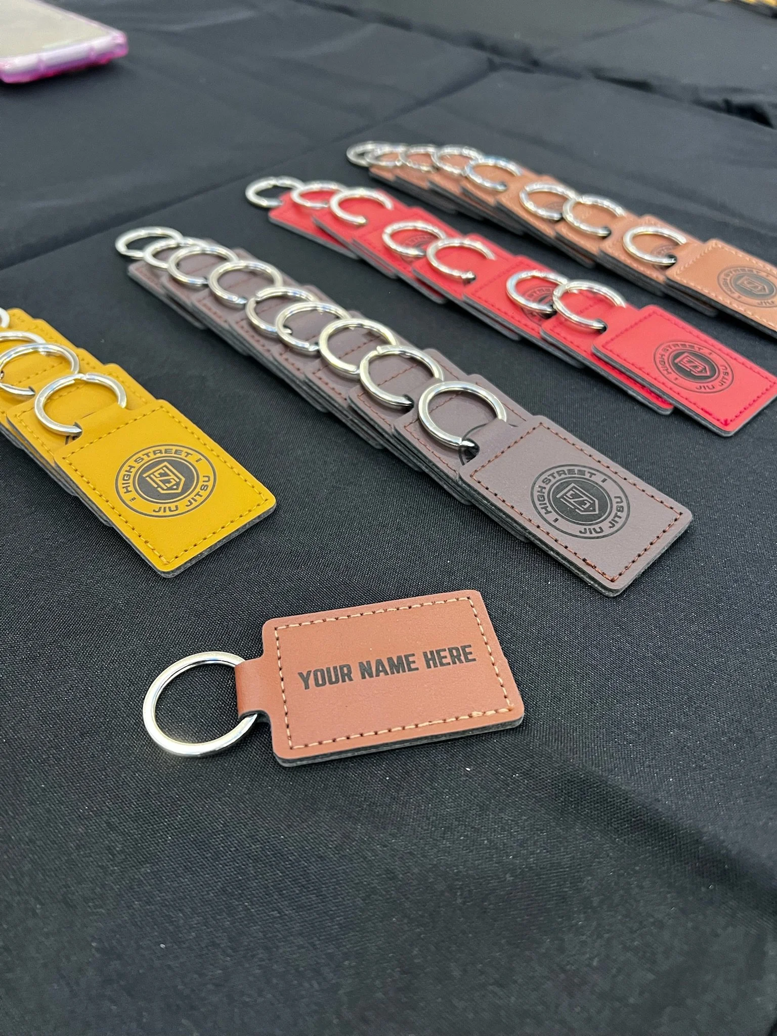 Custom keychain for a gym opening