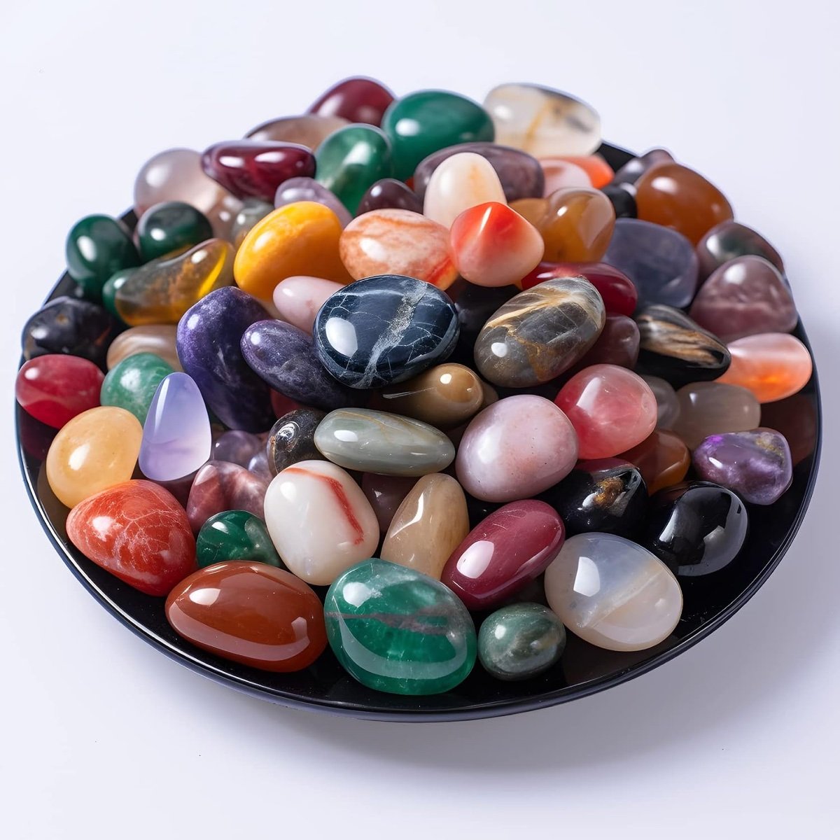 Polished crystal stones