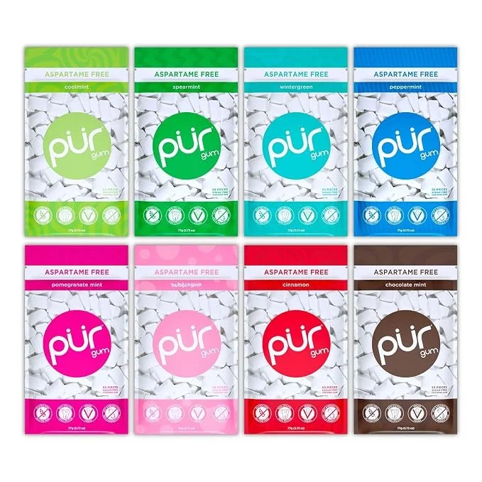 Gum or hard candies — whatever variety you are comfortable with