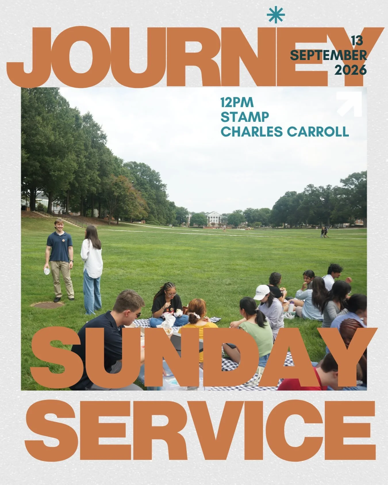 Journey Sunday Service on campus TOMORROW! 

Sunday 9/13 
STAMP Charles Carroll Room 
12pm 

🐳

#universityofmaryland #goterps #college #christianfellowship
