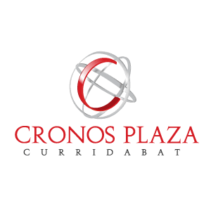 Logo of Cronos Plaza, a restaurant, featuring a stylized globe with red and white elements and the name 'Cronos Plaza' below.