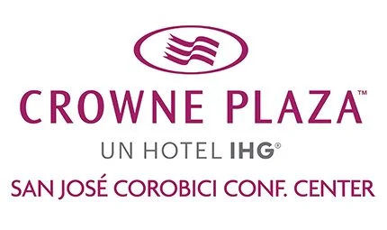 Crowne Plaza logo with hotel name and San Jose Corobici Conference Center location.
