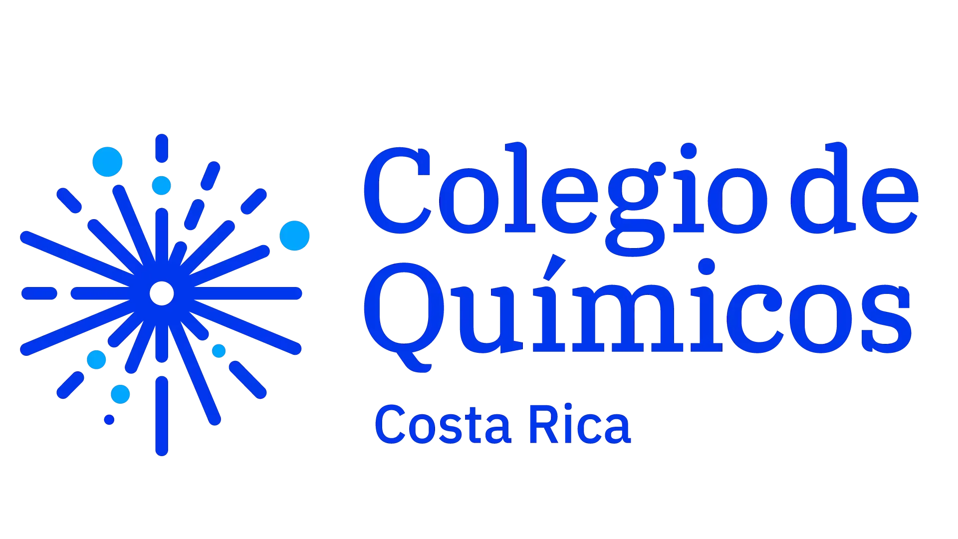 Logo of Colegio de Químicos Costa Rica featuring blue text and a blue snowflake-like design.