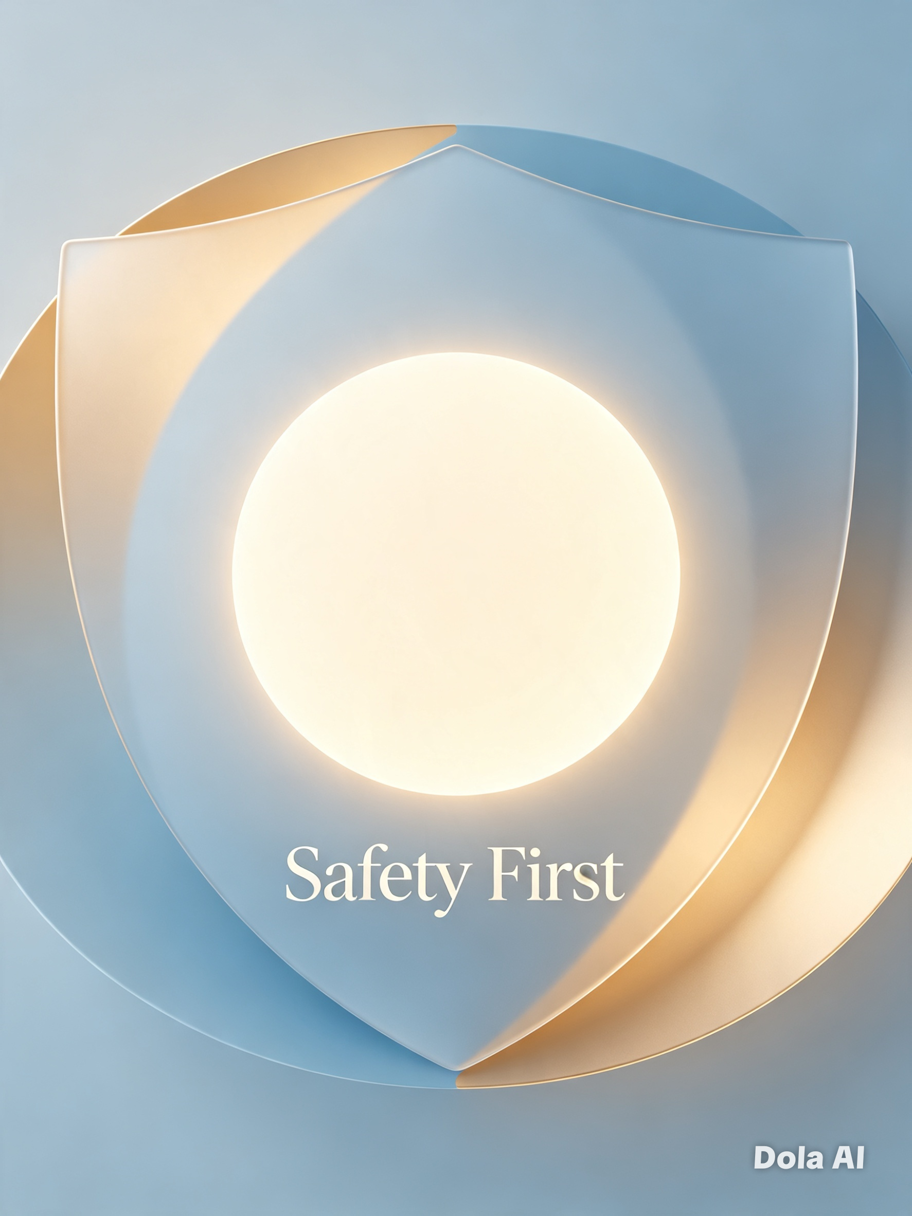 Kingdoms Celebration of Close-up of a modern, curved wall with soft, glowing lighting, displaying the text 'Safety First'