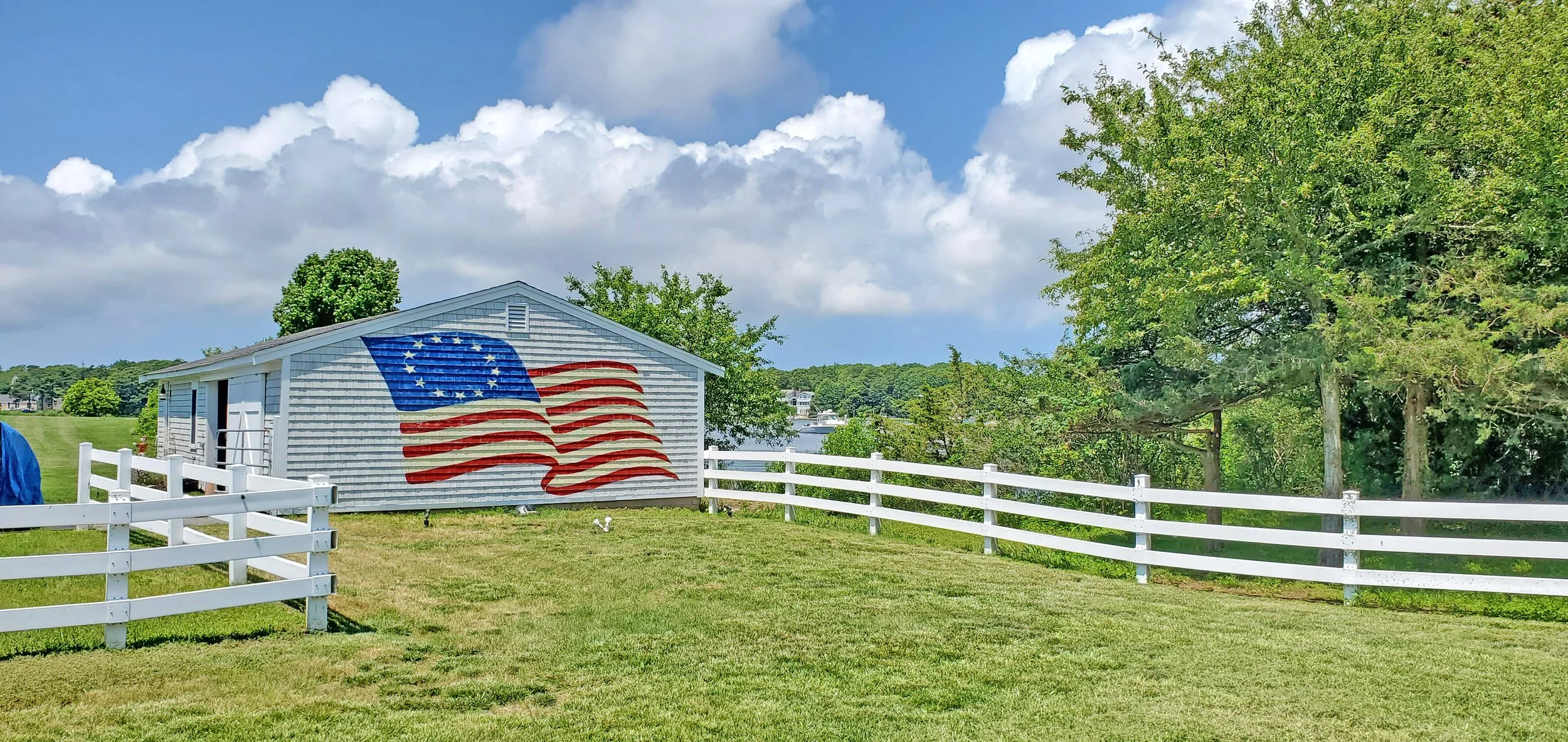 Betsy Ross flag painted barn in Cape Cod
