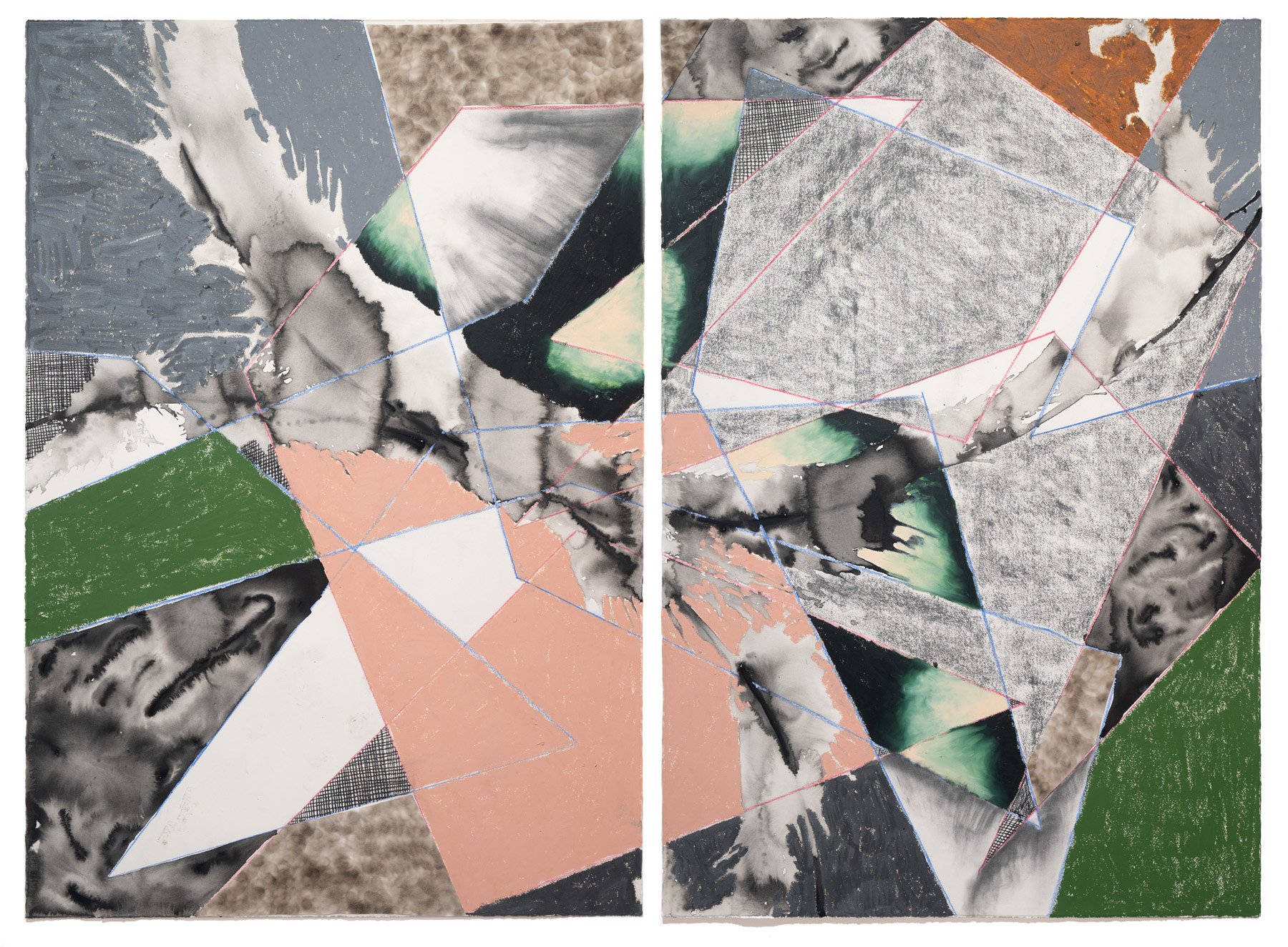 The Couple Touches as a Gradient in a Garden
60 x 82 inches on paper
2024
