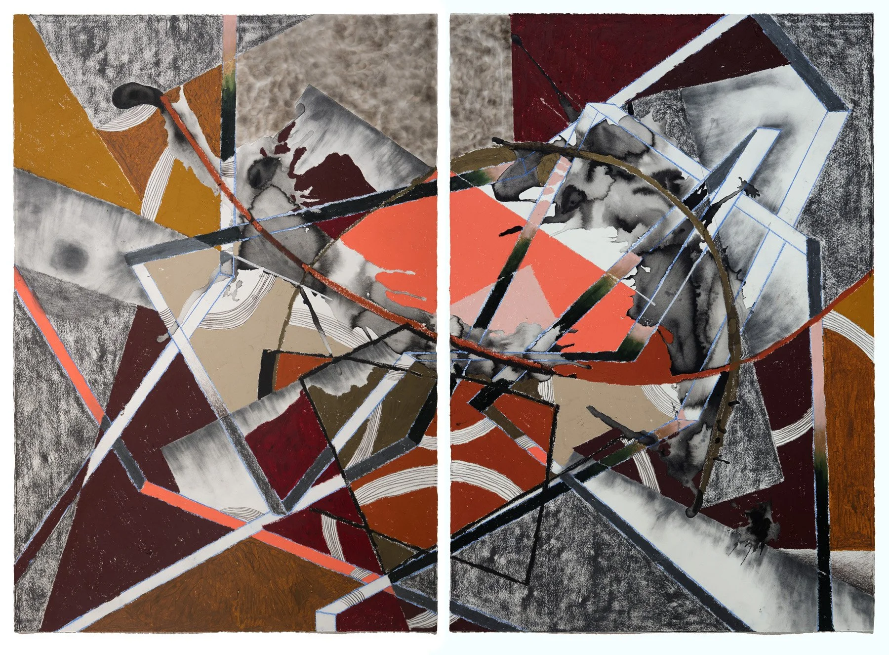 The Couple Under Construction 
60 x 82 inches on paper
2025