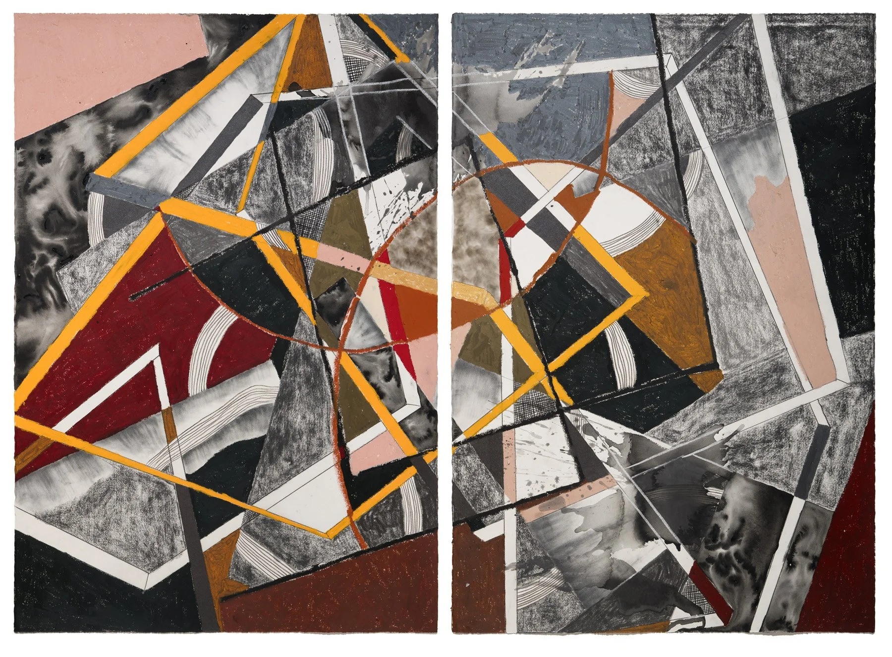 Couple Under Construction 2 
60 x 82 inches on paper
2025