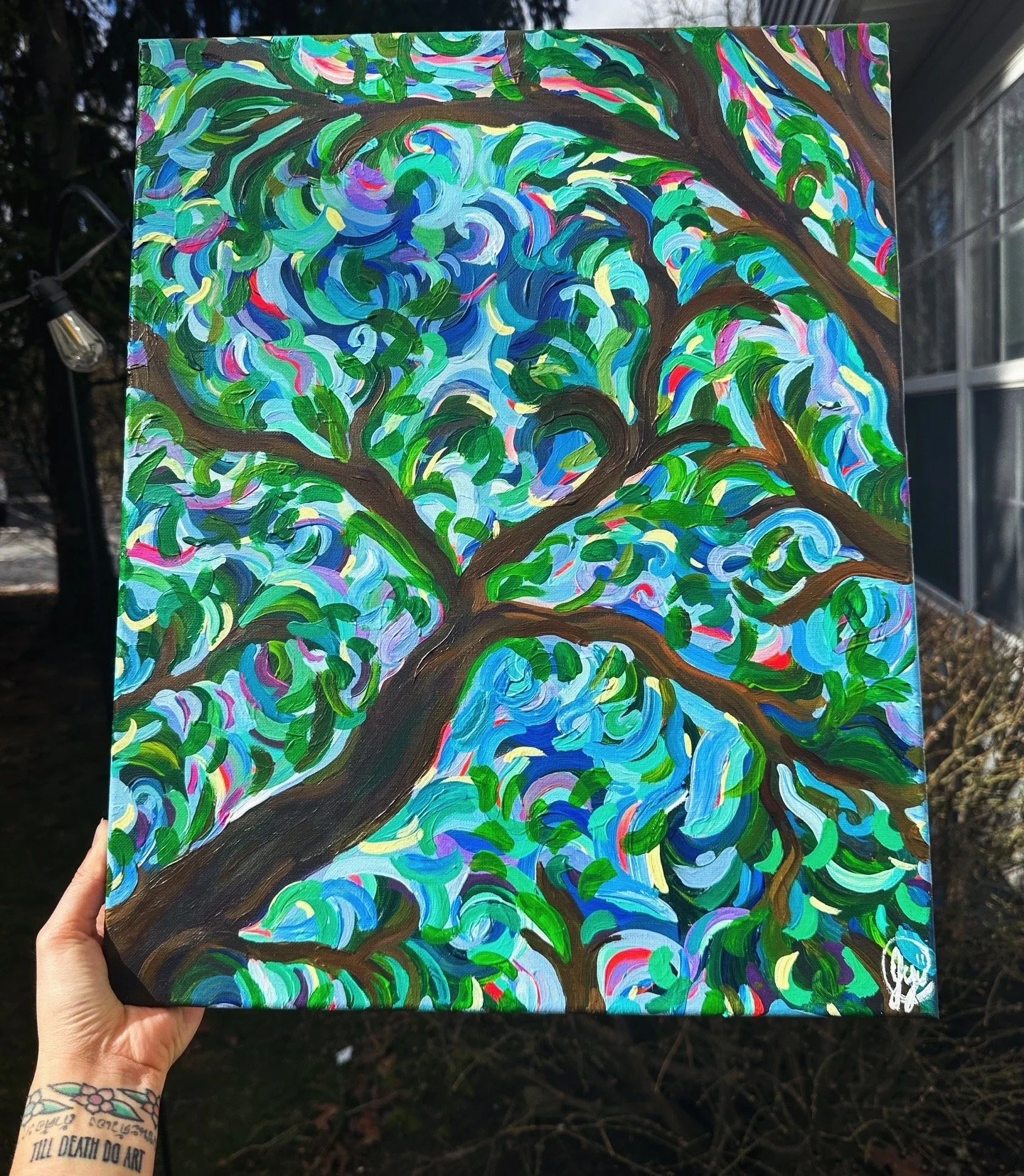 "Through the Branches" Acrylic on Canvas. 