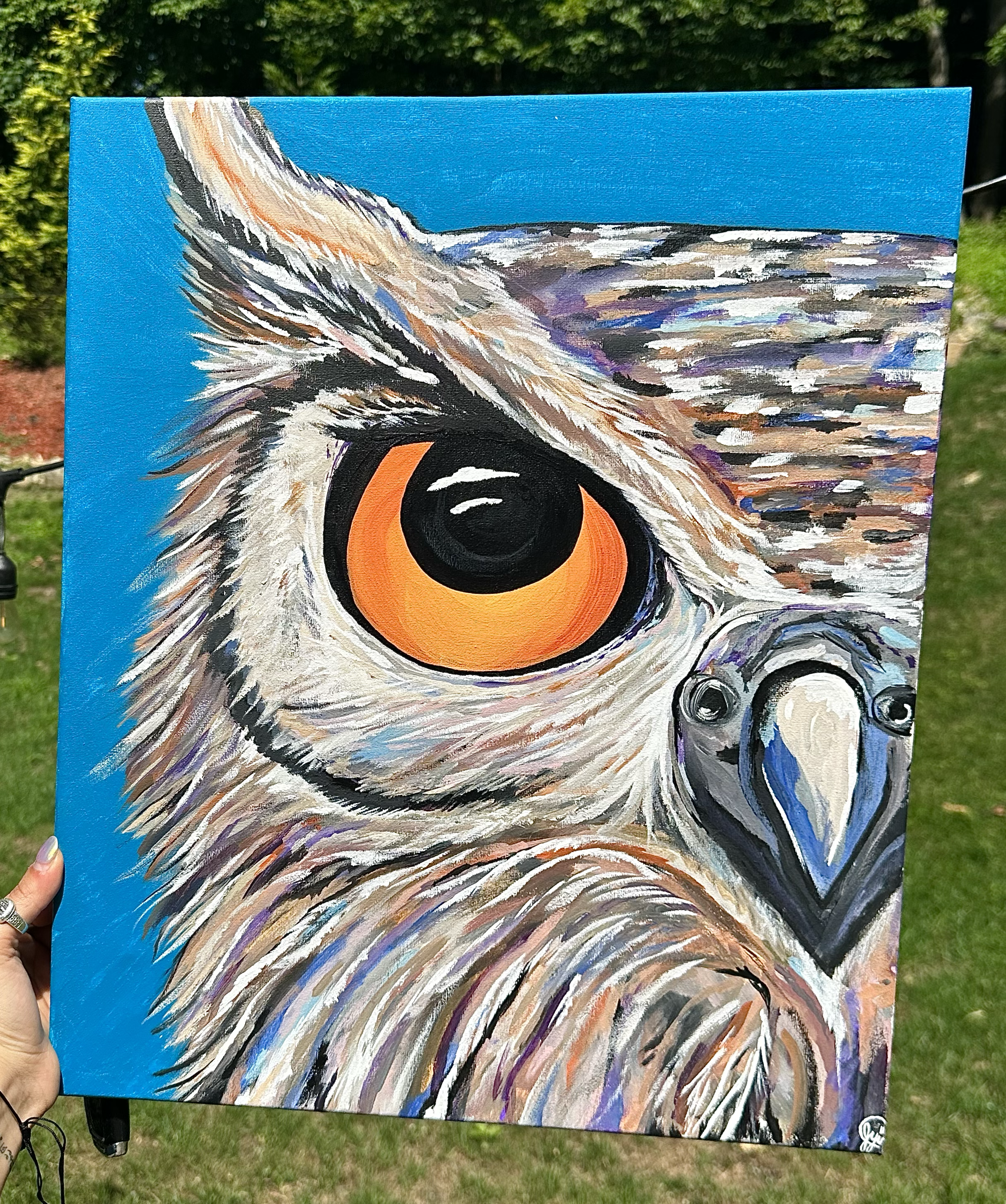 "White Owl" Acrylic paint on canvas. July 2024.