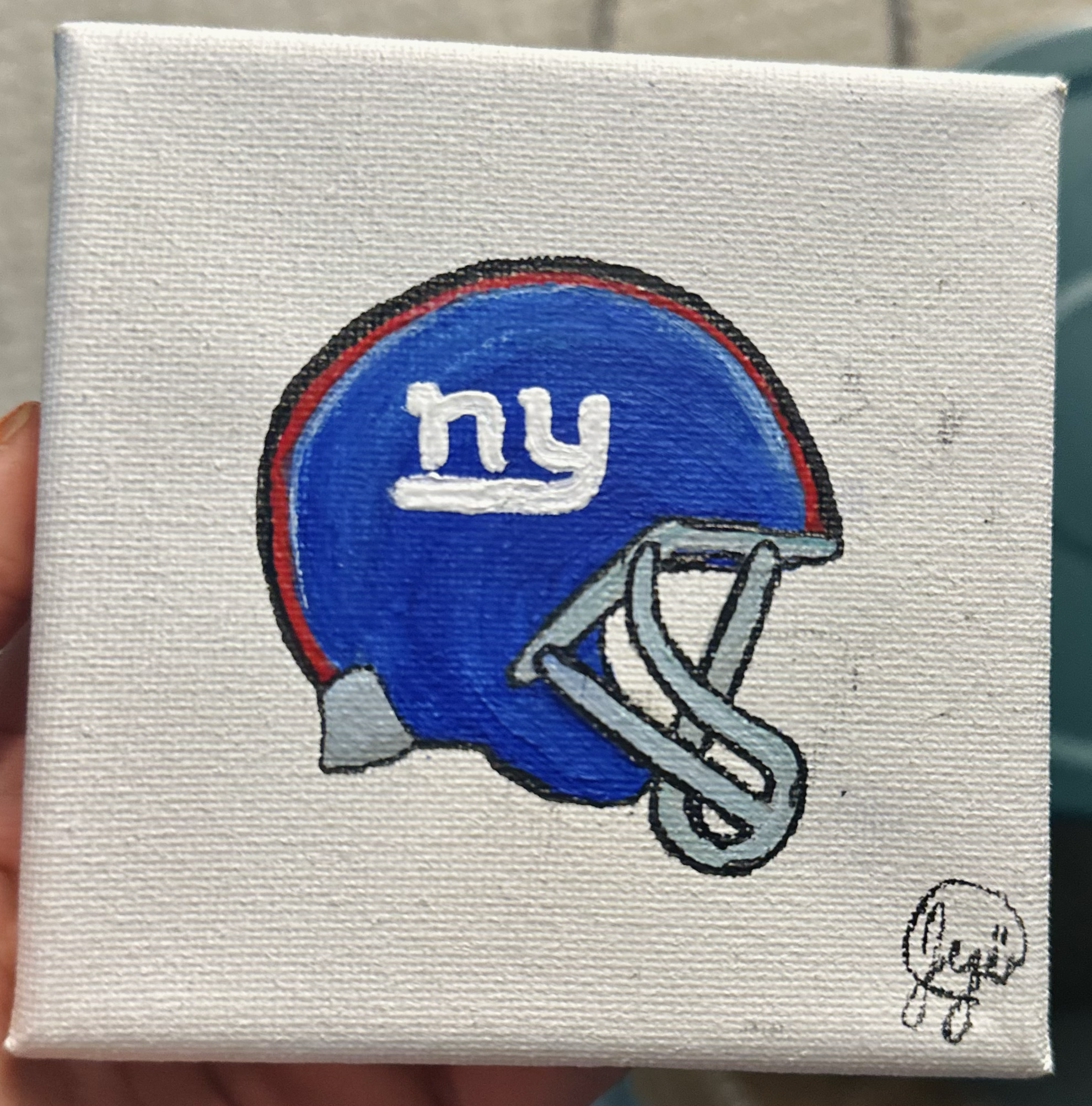 New York Giants Helmet I Painted 2025