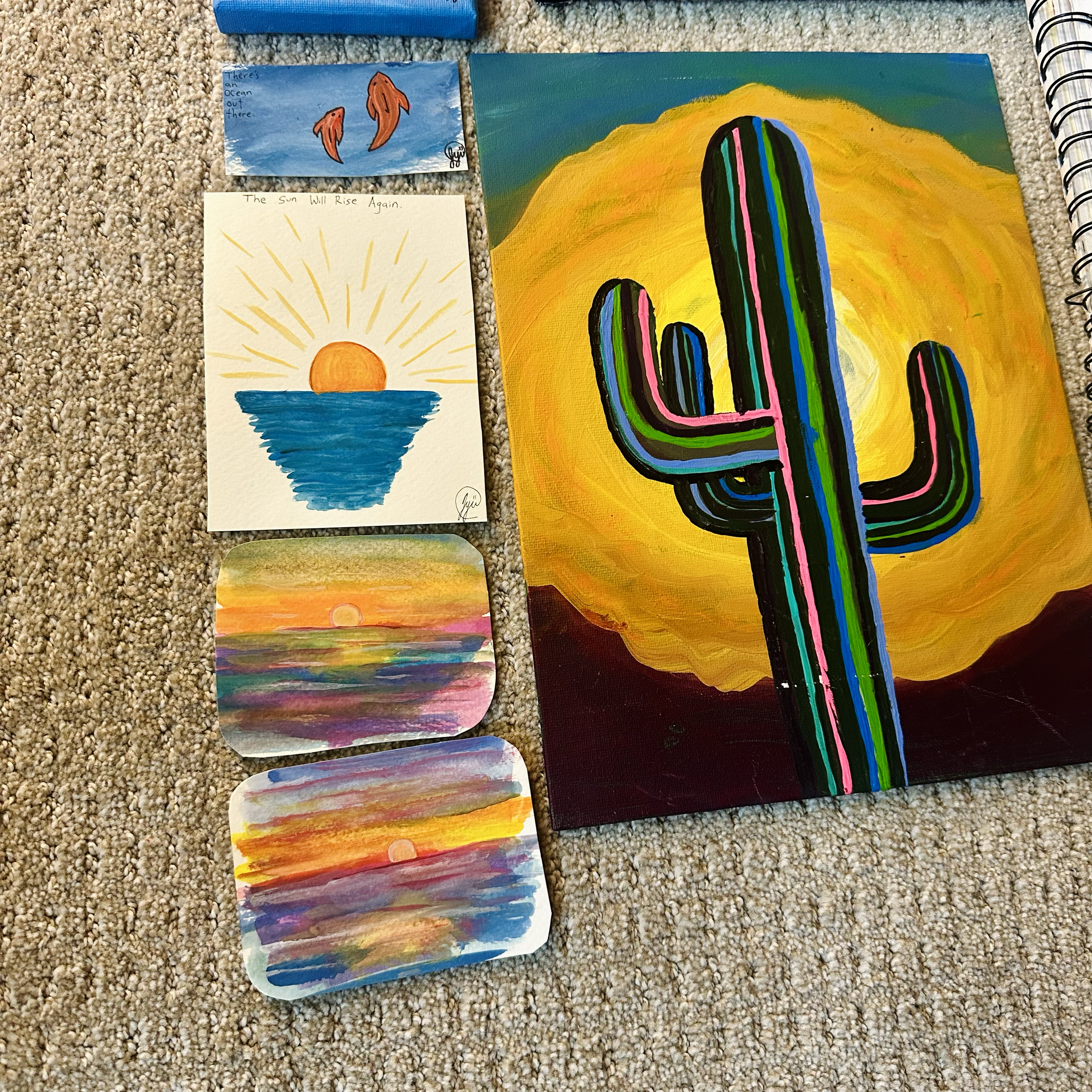 Watercolor Sunsets and Acrylic Cactus 2026