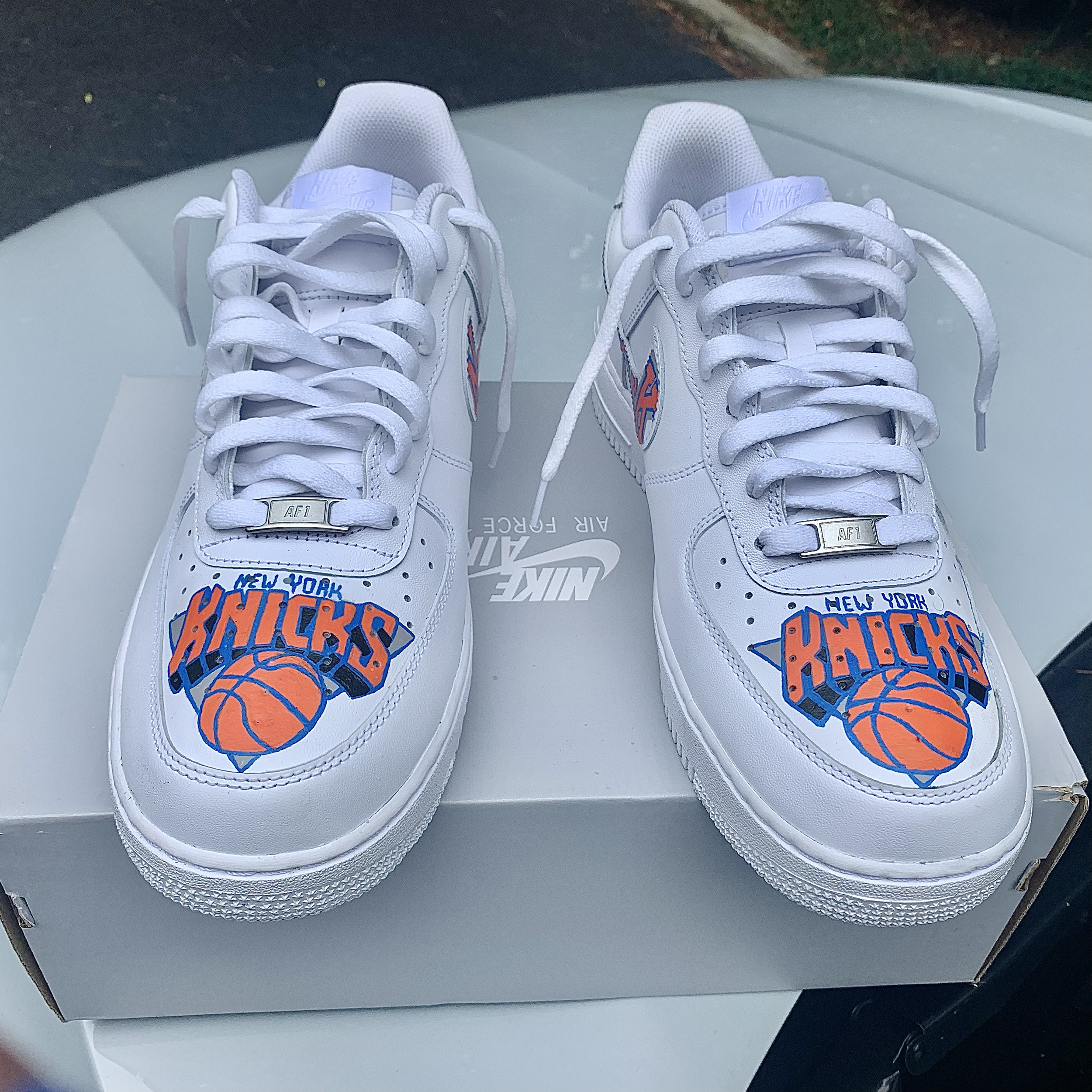New York Knicks hand painted Nikes