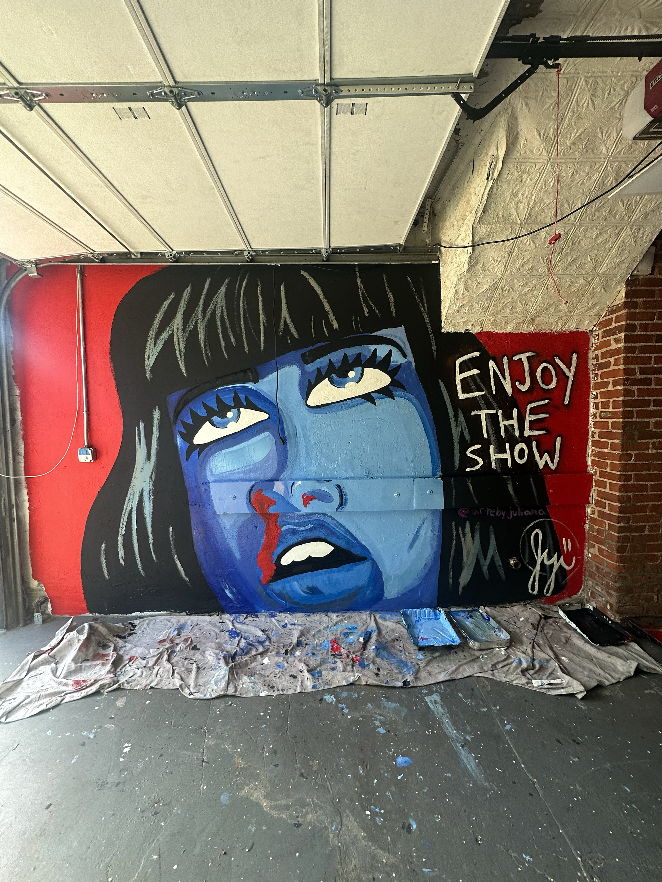 Biggest painting I've painted so far! Mural for KVibe Studios in Jersey City. "Enjoy The Show!" 
April 2026.