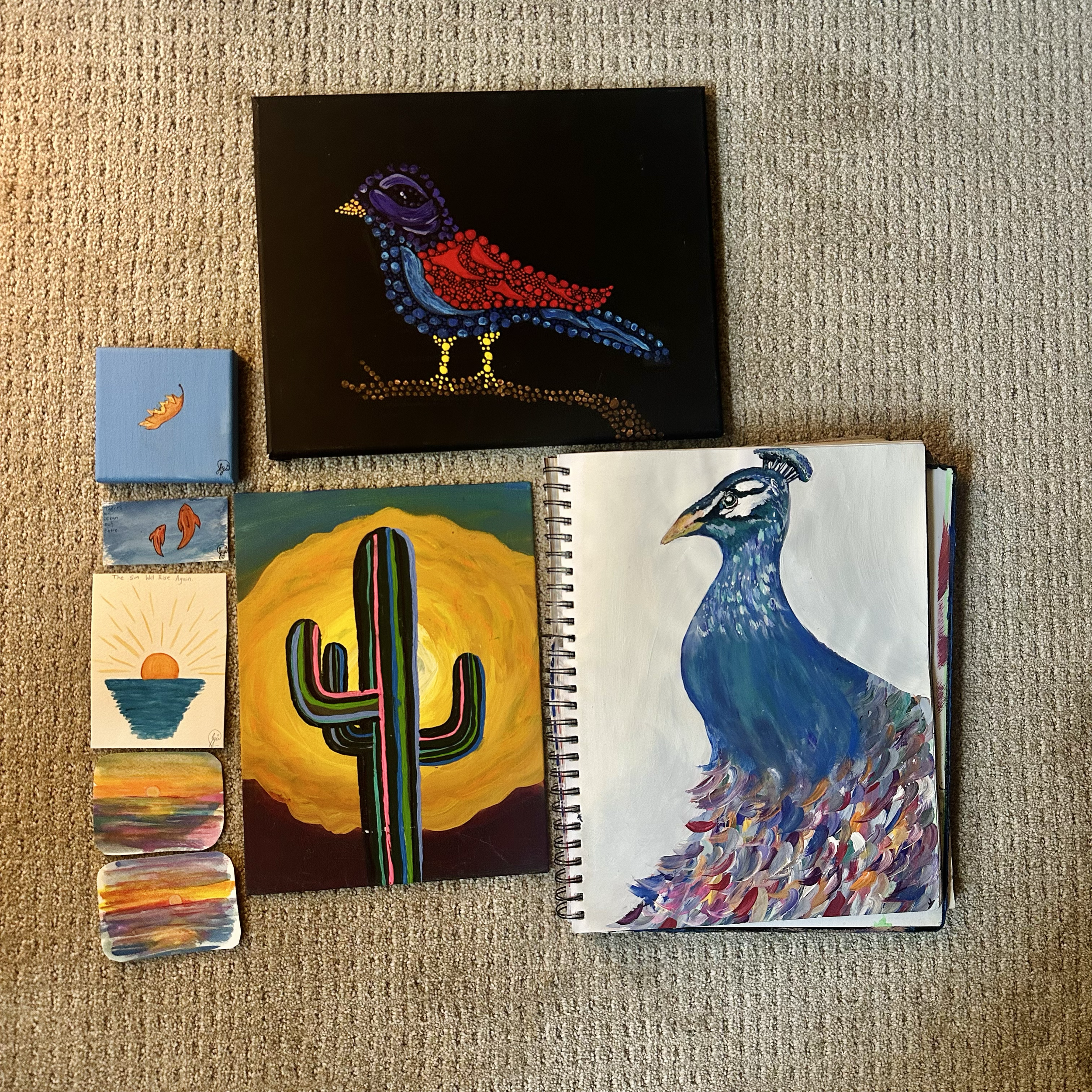 A set of acrylic paintings I have done 2023-2026