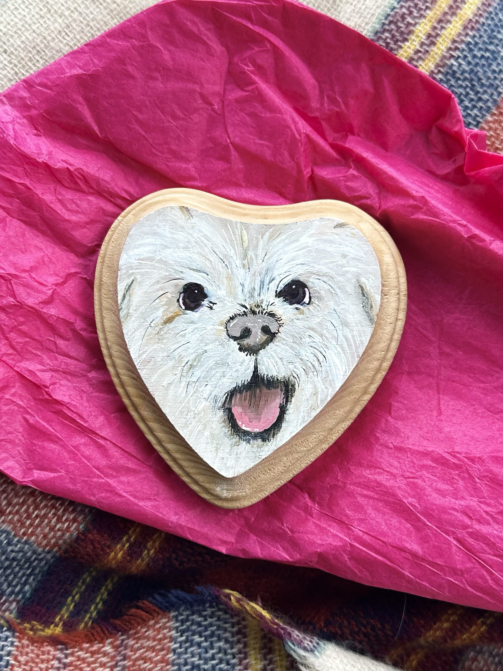 Friend's Dog I painted, acrylic on wood
