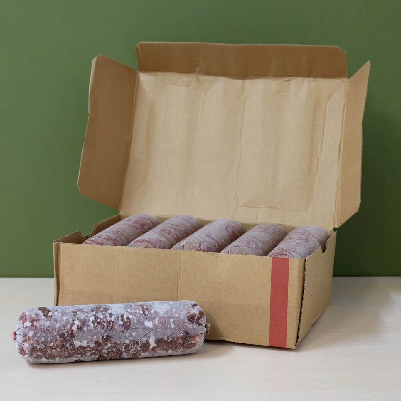 K9 Pet Foods beef and heart raw dog food rolls
