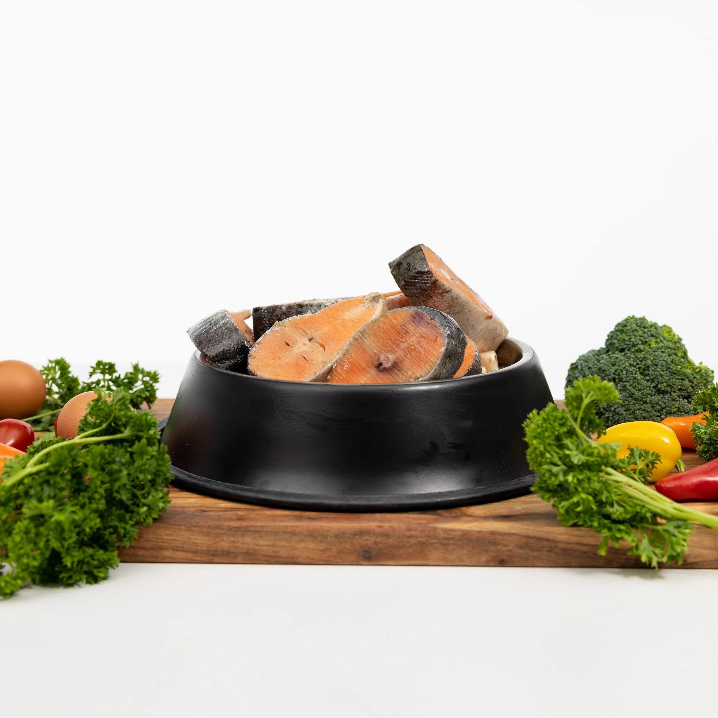 Raw salmon chunks for dogs from K9 Pet Foods in Hastings