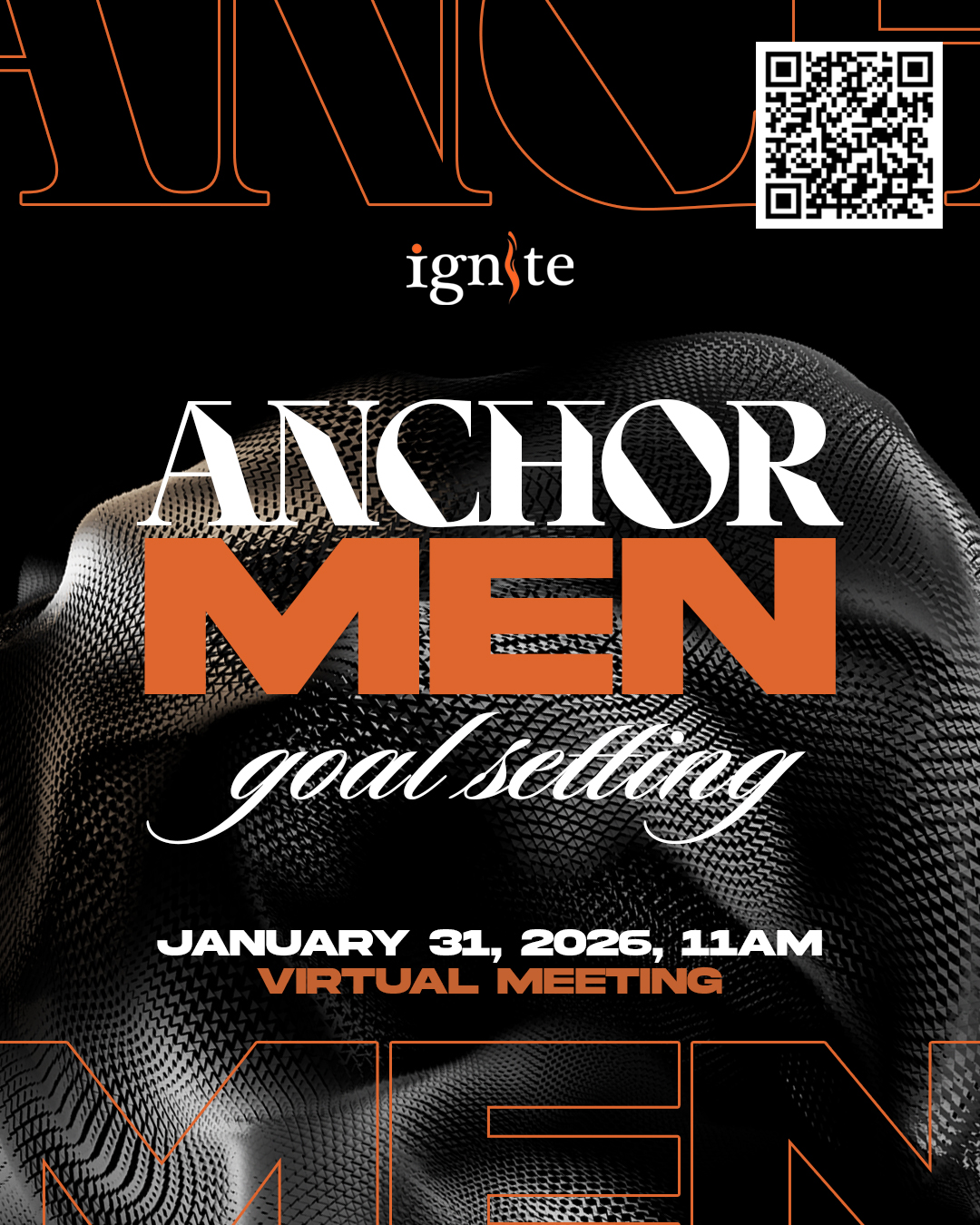 A flyer for a previous Anchor Men event, "Anchor Men Goal-Setting", that took place on January 31st.