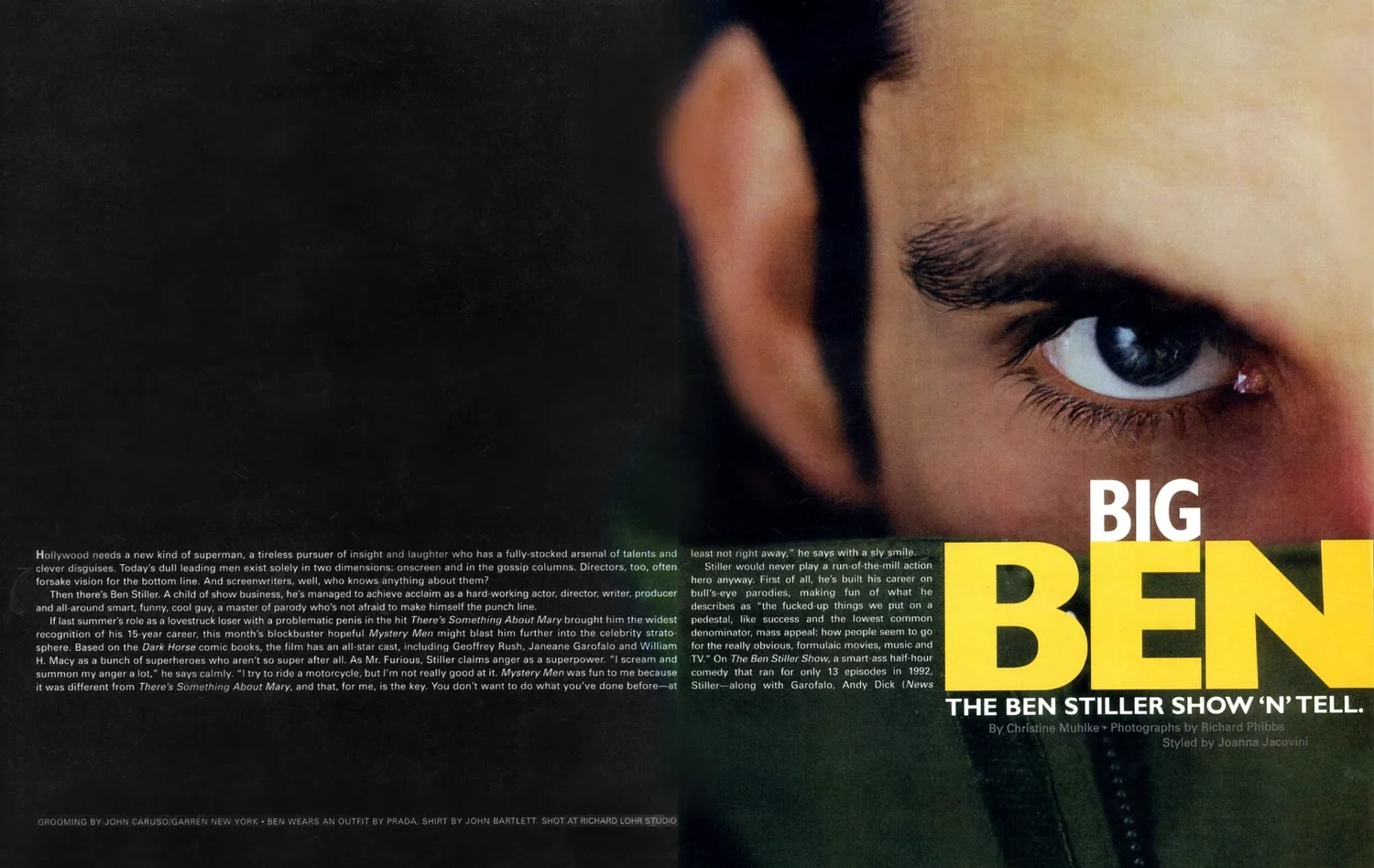 Close-up of a man's face, focusing on his intense eye and brow. The image features bold yellow and white text that reads "BIG BEN."