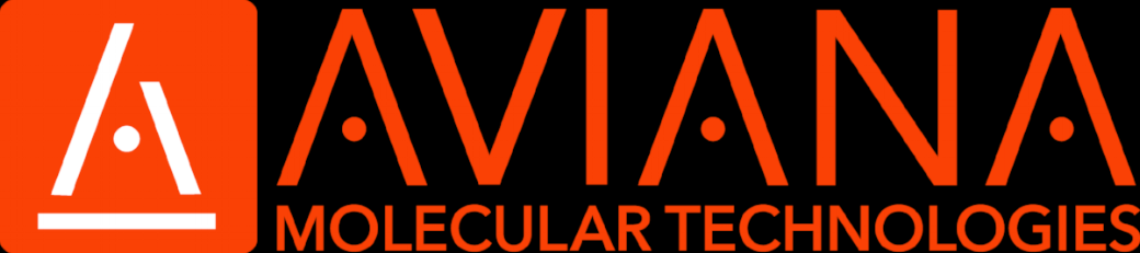 Logo of Aviana Molecular Technologies with an orange background and stylized white and black text