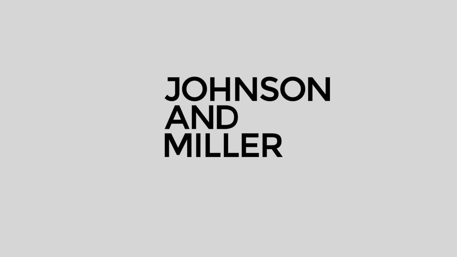 Black text on a gray background displaying the title 'Johnson and Miller'.