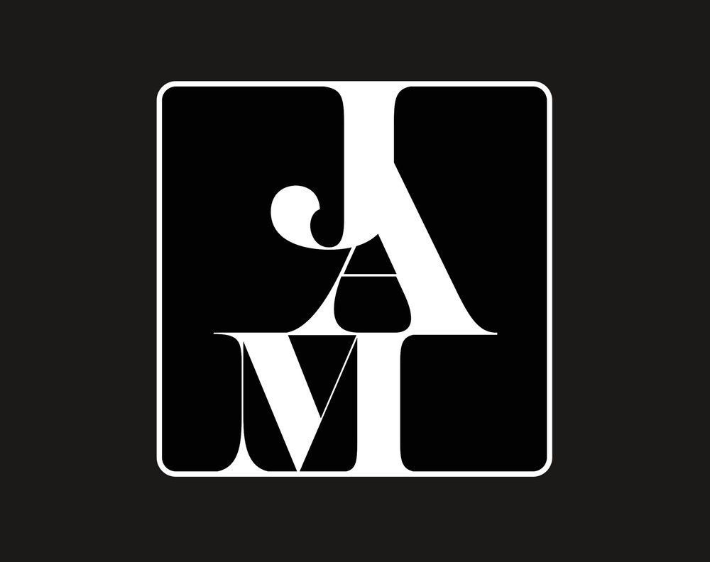 Logo with large stylized black letters J, A, M, and A arranged vertically, with the text 'Johnson and Miller' in smaller black font next to the letters.