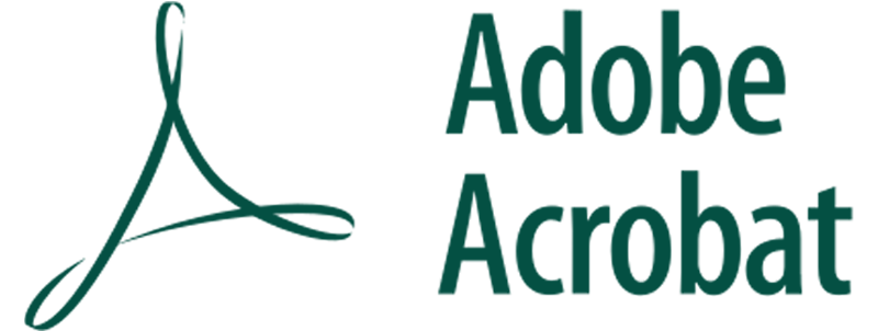 Adobe Acrobat logo with stylized 'A' and the text 'Adobe Acrobat'