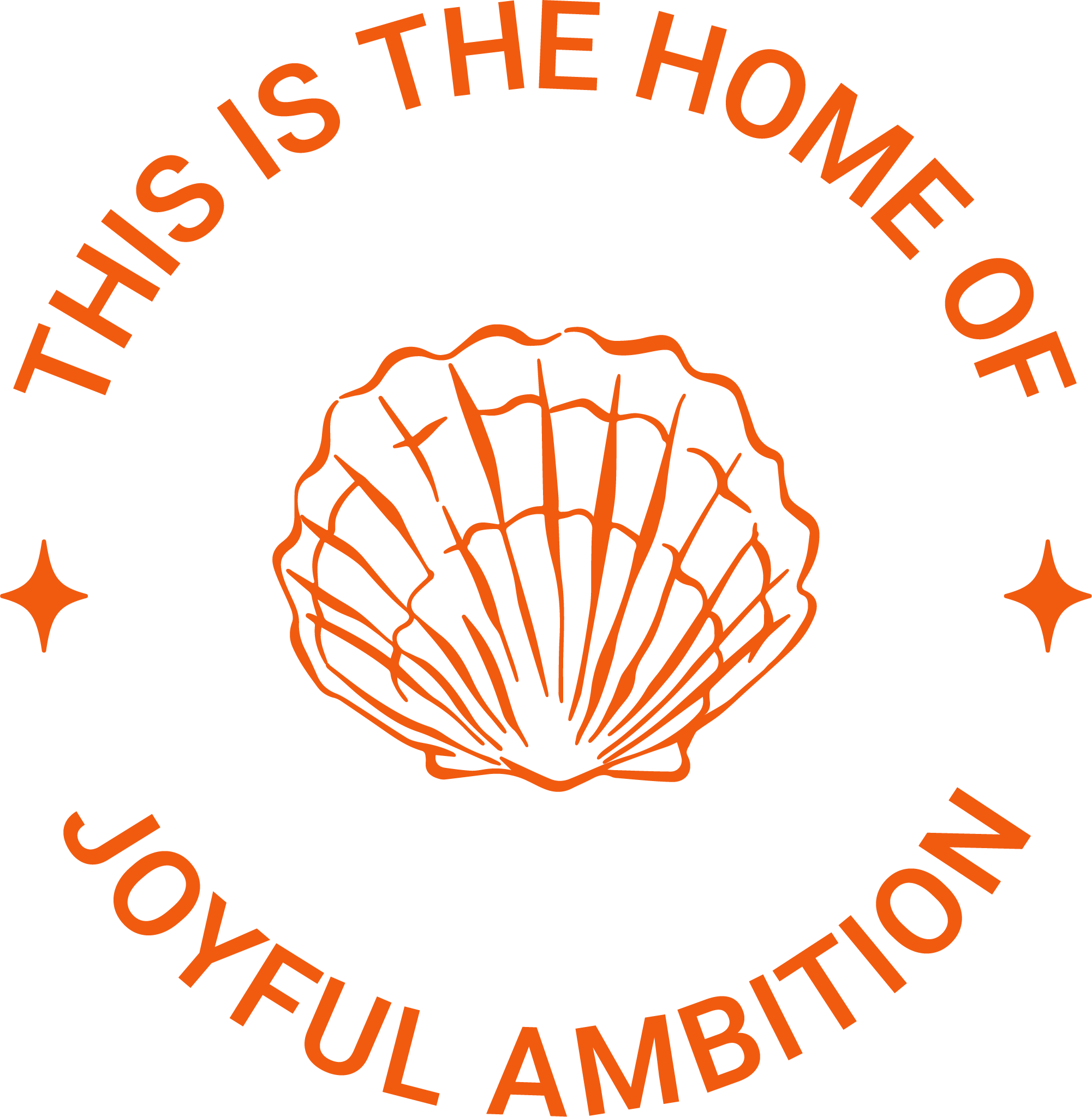 A graphic design featuring an orange scallop shell with text around it that reads: "This is the home of the Jersey Shore" and "LAMBERTVILLE, NJ".