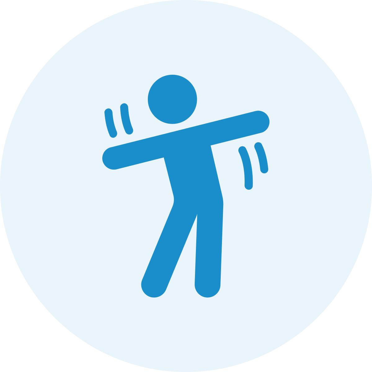 Icon of a person lifting weights in a gym or fitness setting.