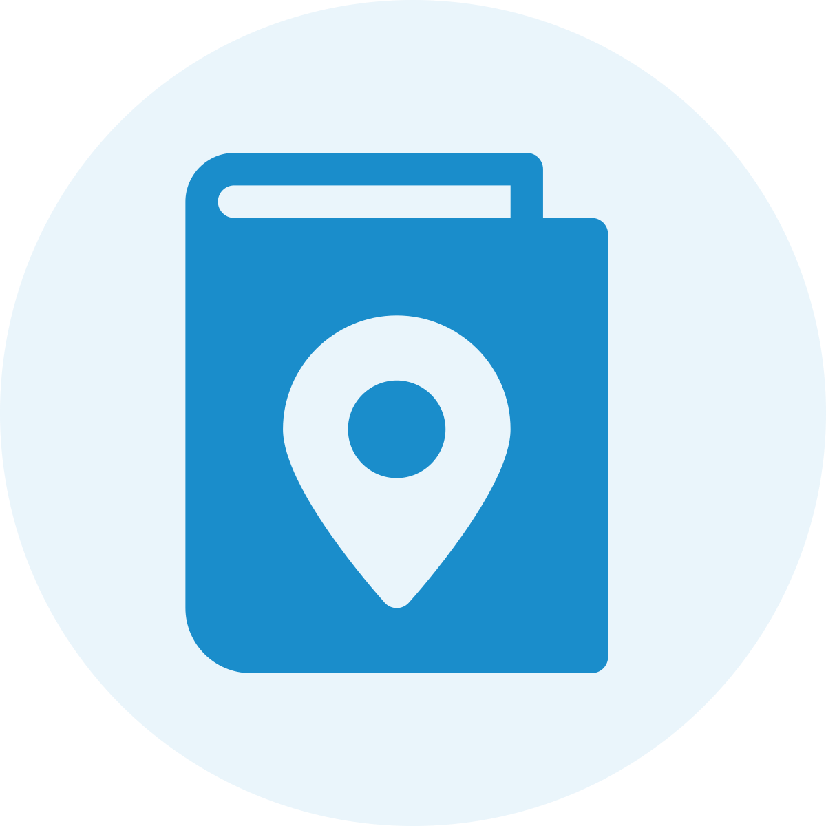 Icon of a smartphone with a location pin, indicating location-based services or navigation.