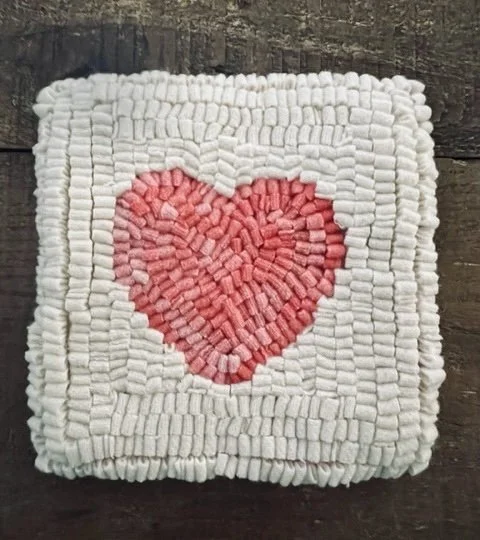 pink heart on cream