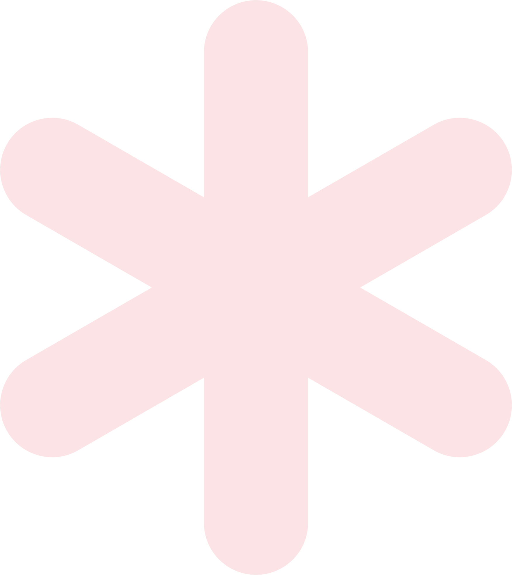 A pink abstract shape with rounded edges. It resembles a symmetrical, stylized butterfly or flower without detailed features.