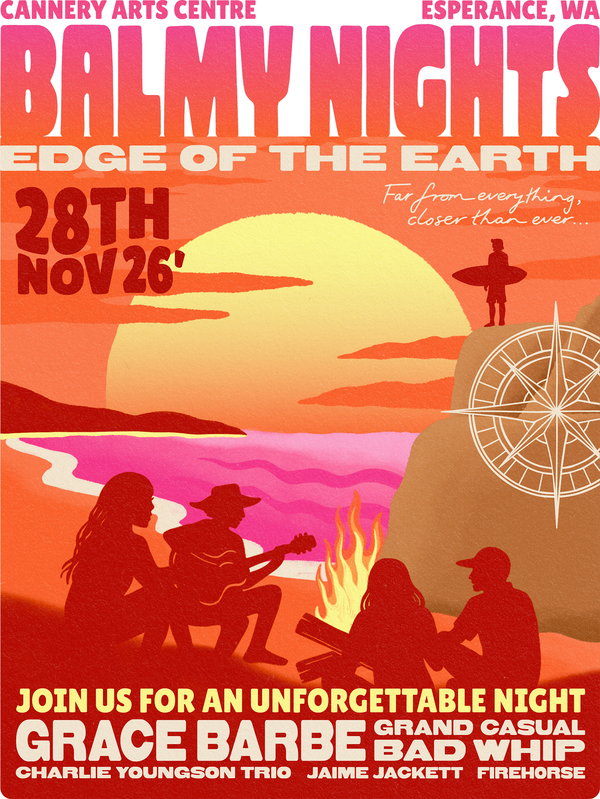 Balmy Nights Festival Esperance 2026 Artwork by Billie the Creative