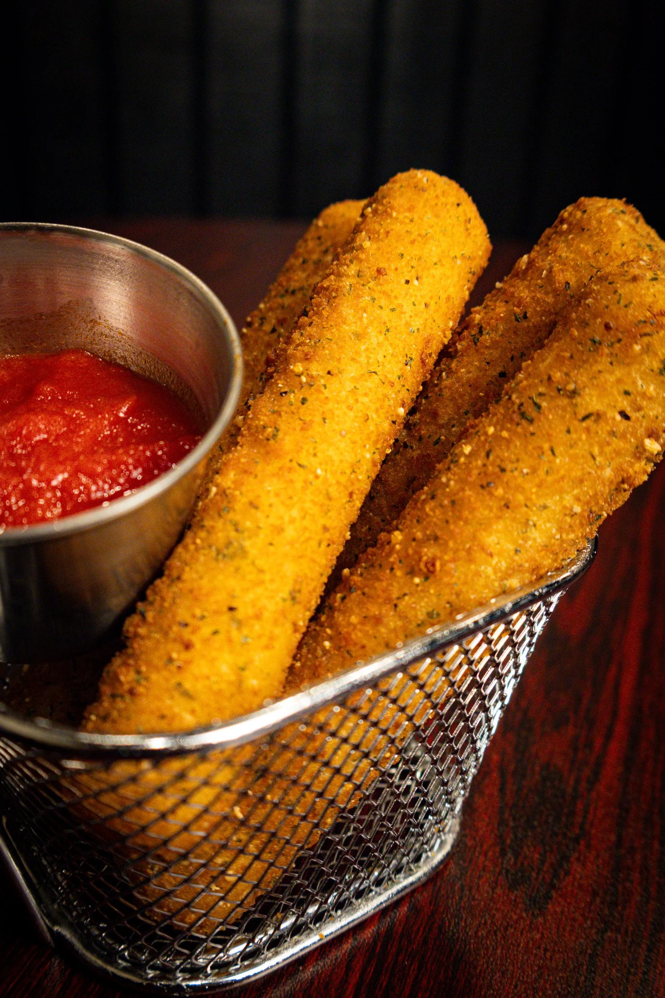 The Hangout mozzarella sticks with marinara sauce