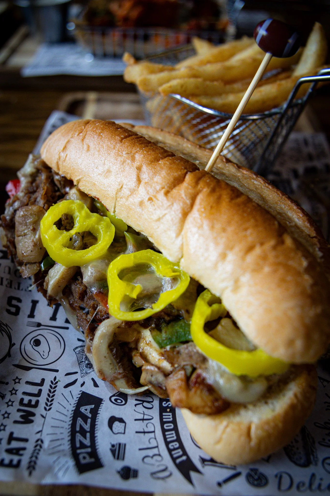 The Hangout philly steak with fries