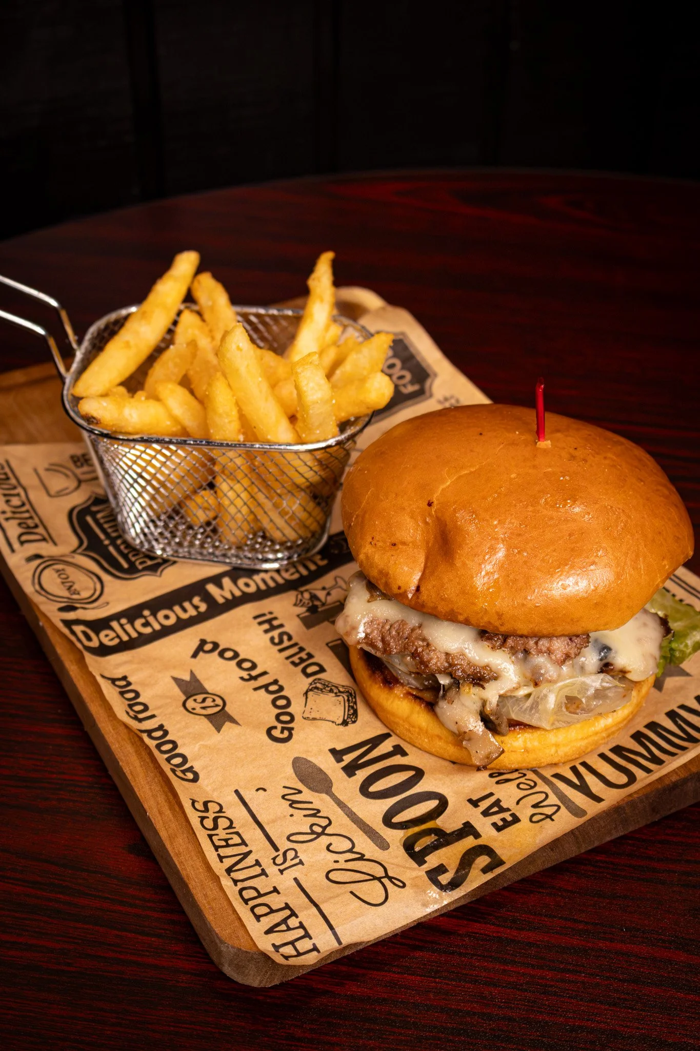 The Hangout mushroom burger with fries