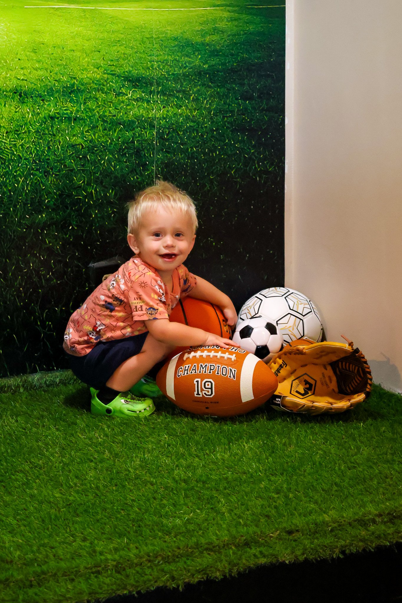 The Hangout kid playing with balls