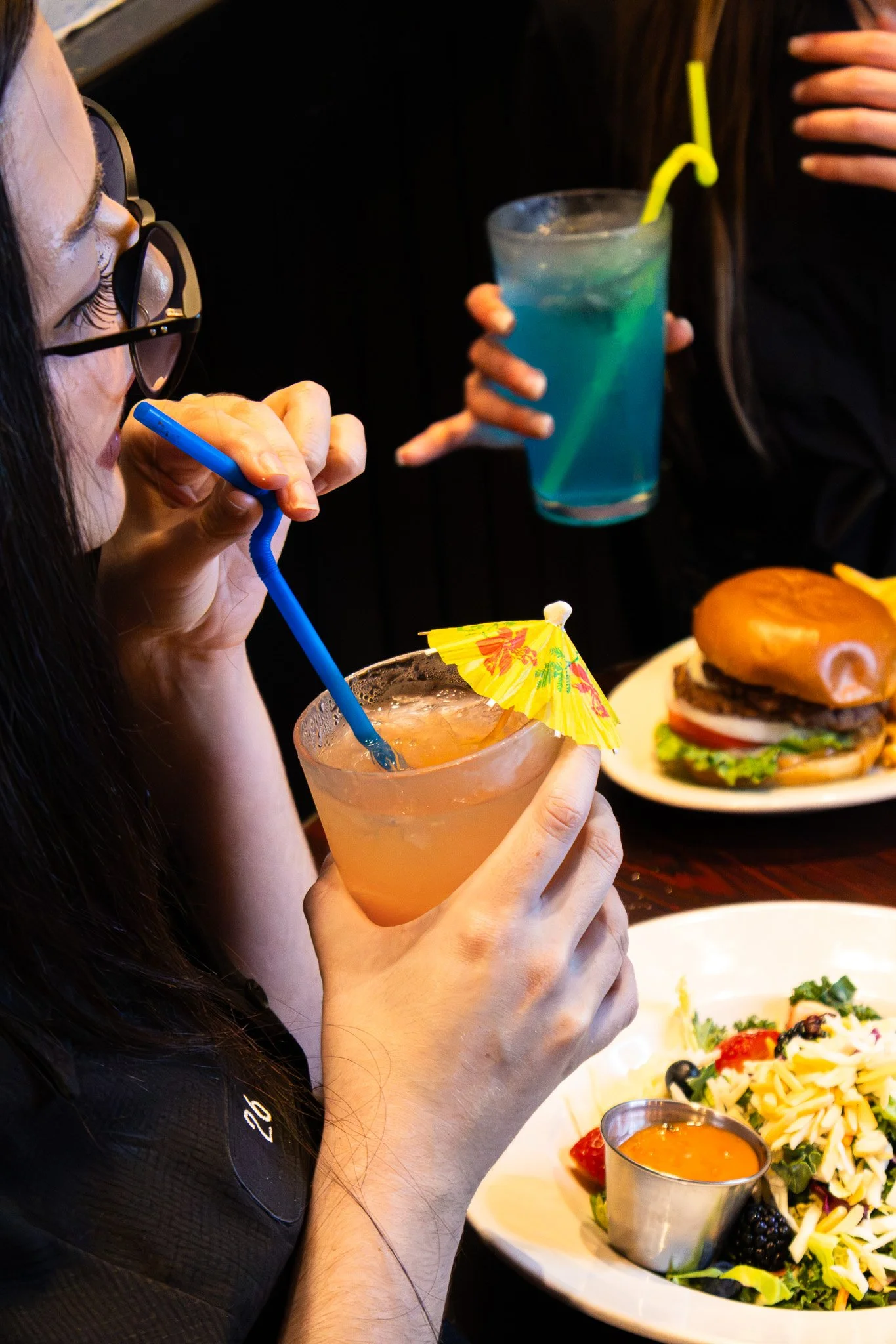 The Hangout vibes, The Hangout cocktail and burger
