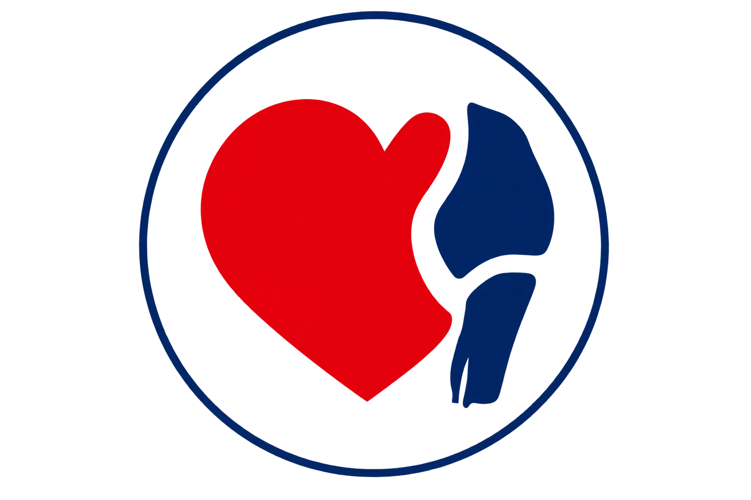 A glowing red heart surrounded by a soft blue light on a dark background.