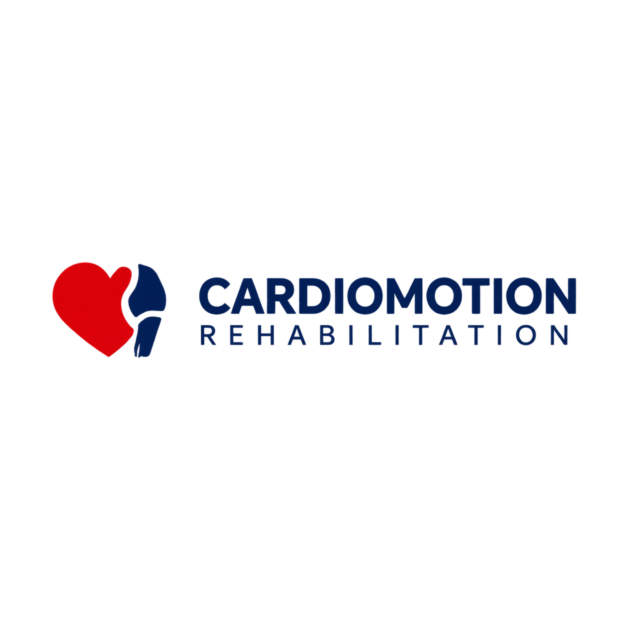 Logo for Cardiovascular Rehabilitation with a red heart and a blue hand, accompanied by the text 'Cardiopulmon Rehabilitacion'.