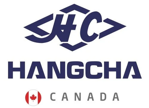 Logo of JHC Hangcha, a Canadian company, featuring stylized letters J, H, C, a maple leaf symbol, and the word 'HANGCHA'.