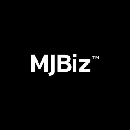 Black background with white text that reads 'MJBIZ' and a small trademark symbol.