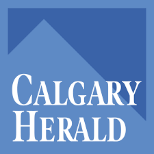 Calgary Herald logo with blue background and white text