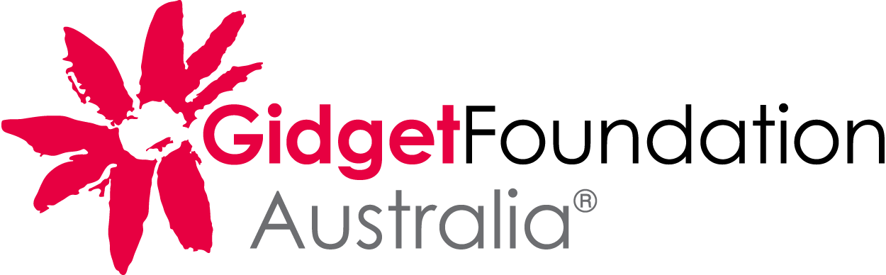 Gidget Australia logo with a pink stylized flower and black and gray text.