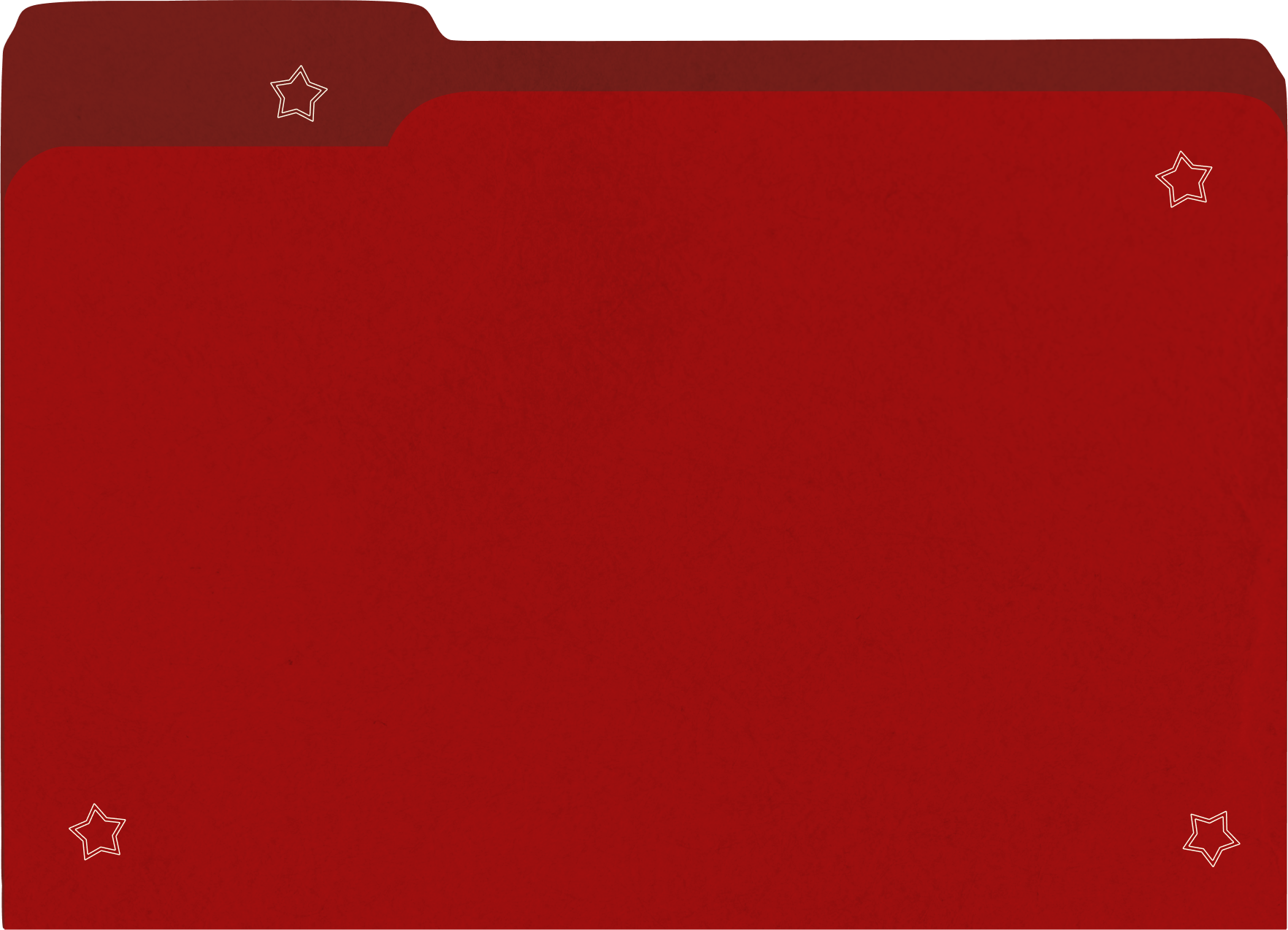 Red background with white star outline icons in the corners, purple border at the top.