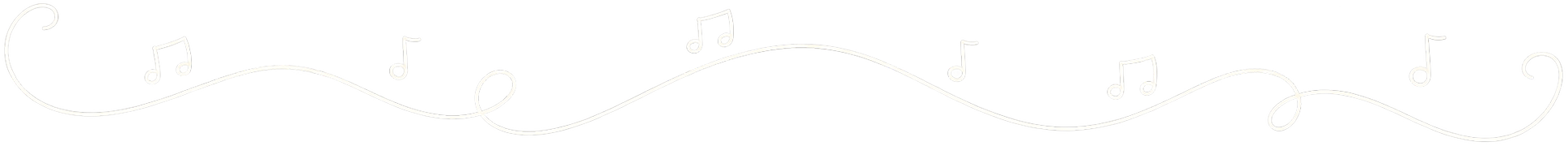 Decorative black and white musical staff with musical notes and swirls